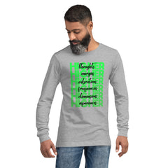 "Higher" Unisex Long Sleeve Tee (Black) | Green