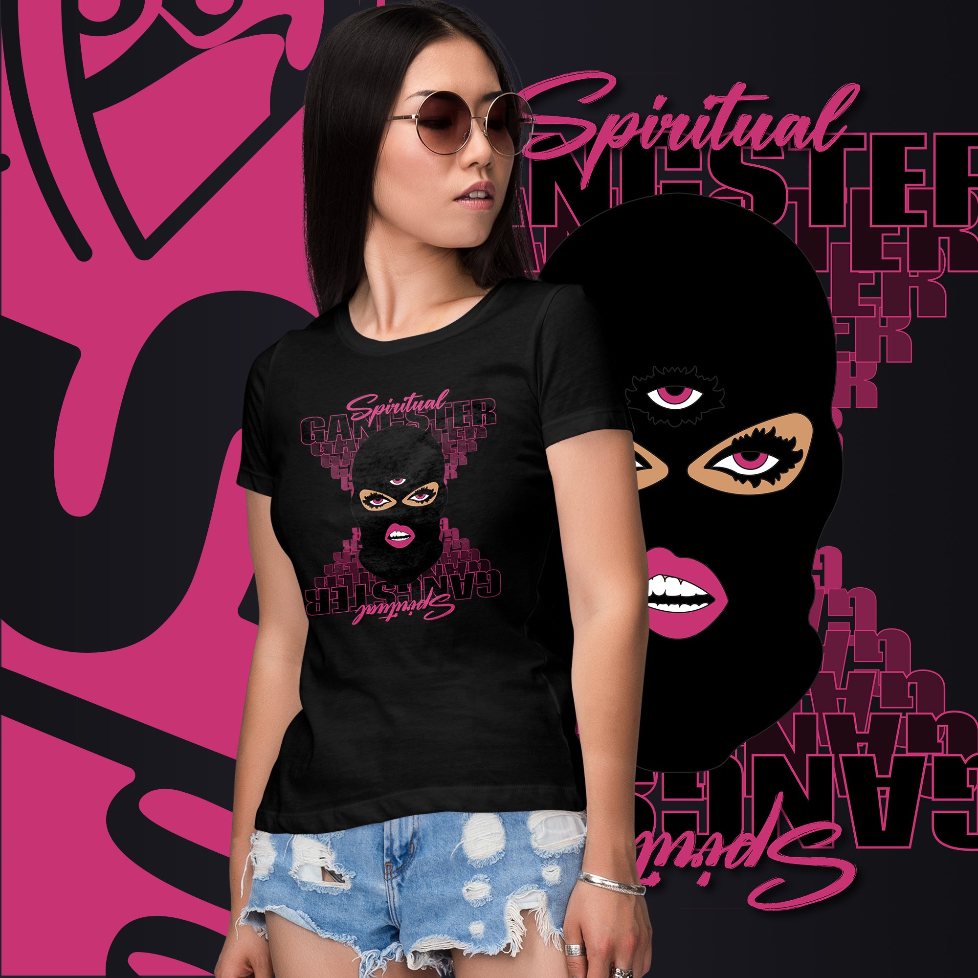 "Spiritual Gang" Ladies T-Shirt (Beige) | Pink