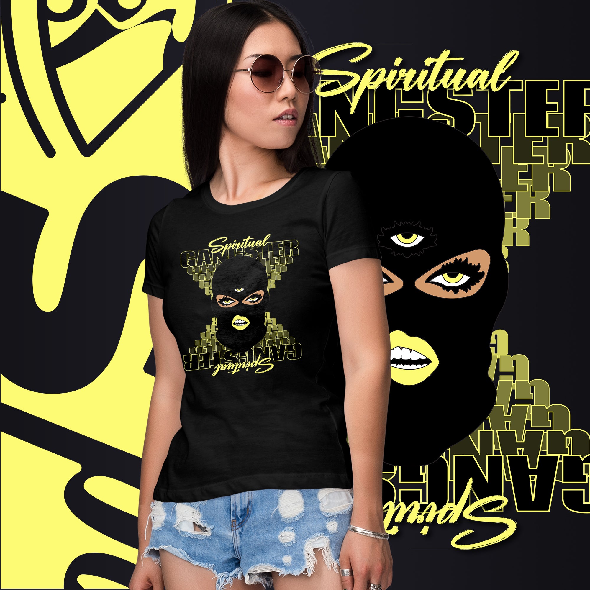 "Spiritual Gang" Ladies T-Shirt (Beige) | Yellow
