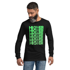 "Higher" Unisex Long Sleeve Tee (Black) | Green