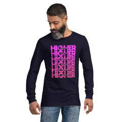 "Higher" Unisex Long Sleeve Tee (Black) | Pink