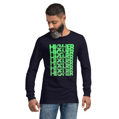 "Higher" Unisex Long Sleeve Tee (Black) | Green