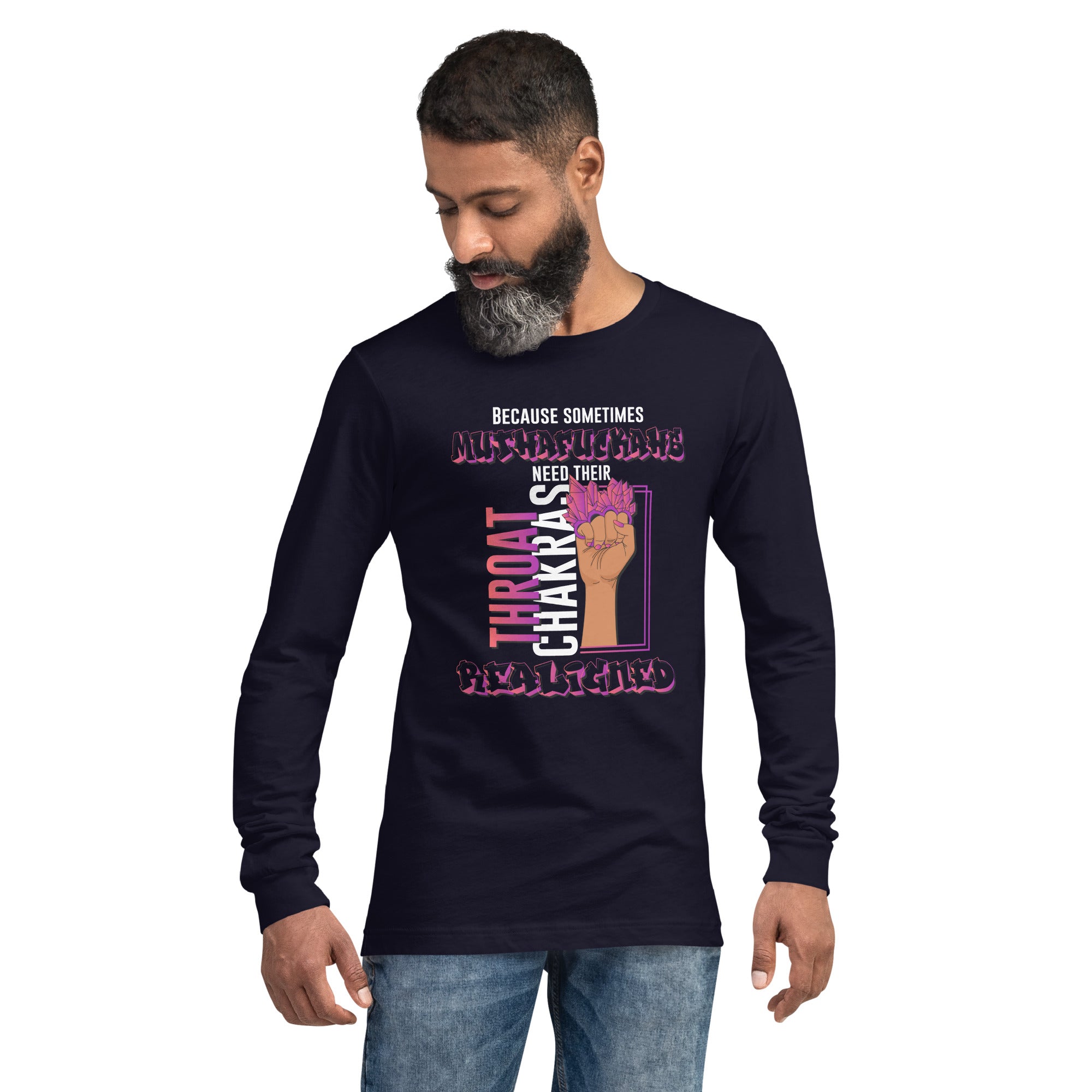 "Re-Aligned" Unisex Long Sleeve Tee | Peach/Pink