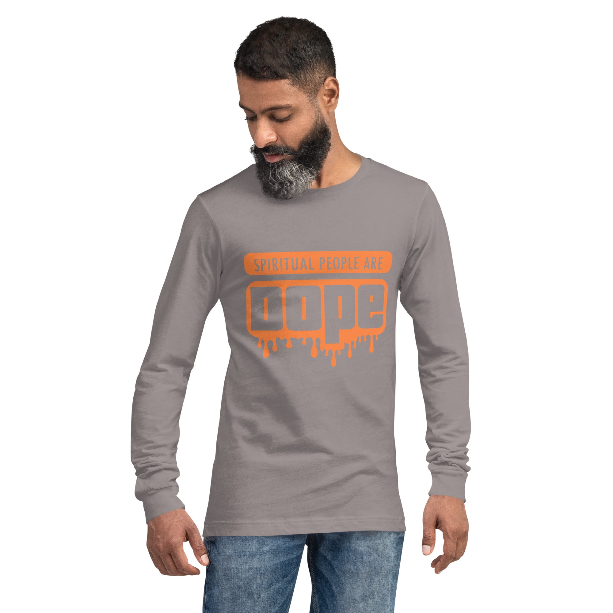 "Spiritual People" Unisex Long Sleeve Tee (Solid) | Peach