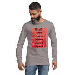 "Higher" Unisex Long Sleeve Tee (Black) | Red