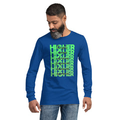 "Higher" Unisex Long Sleeve Tee (Black) | Green