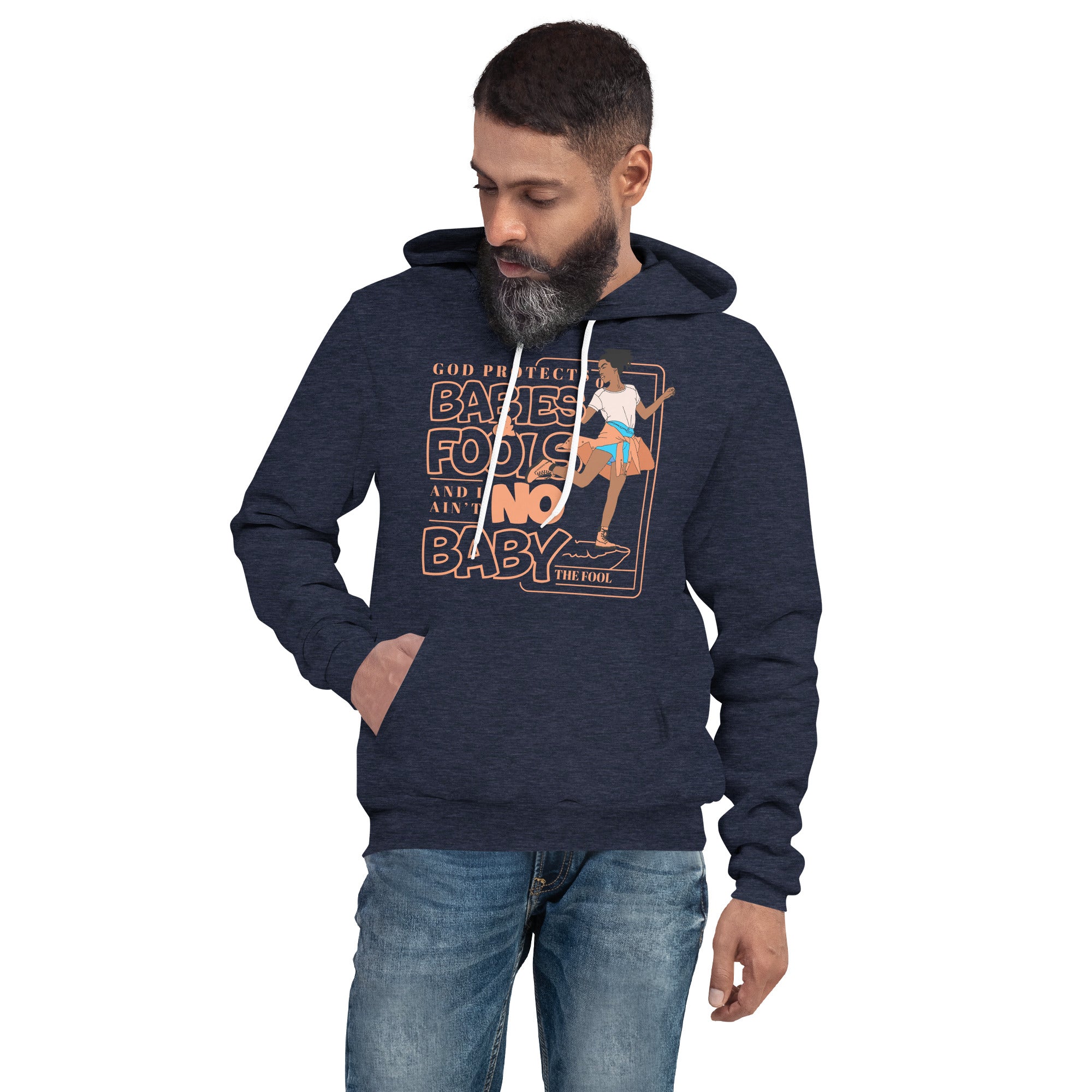 "God Protects Fools" Unisex Hoodie (Woman Version) | Peach