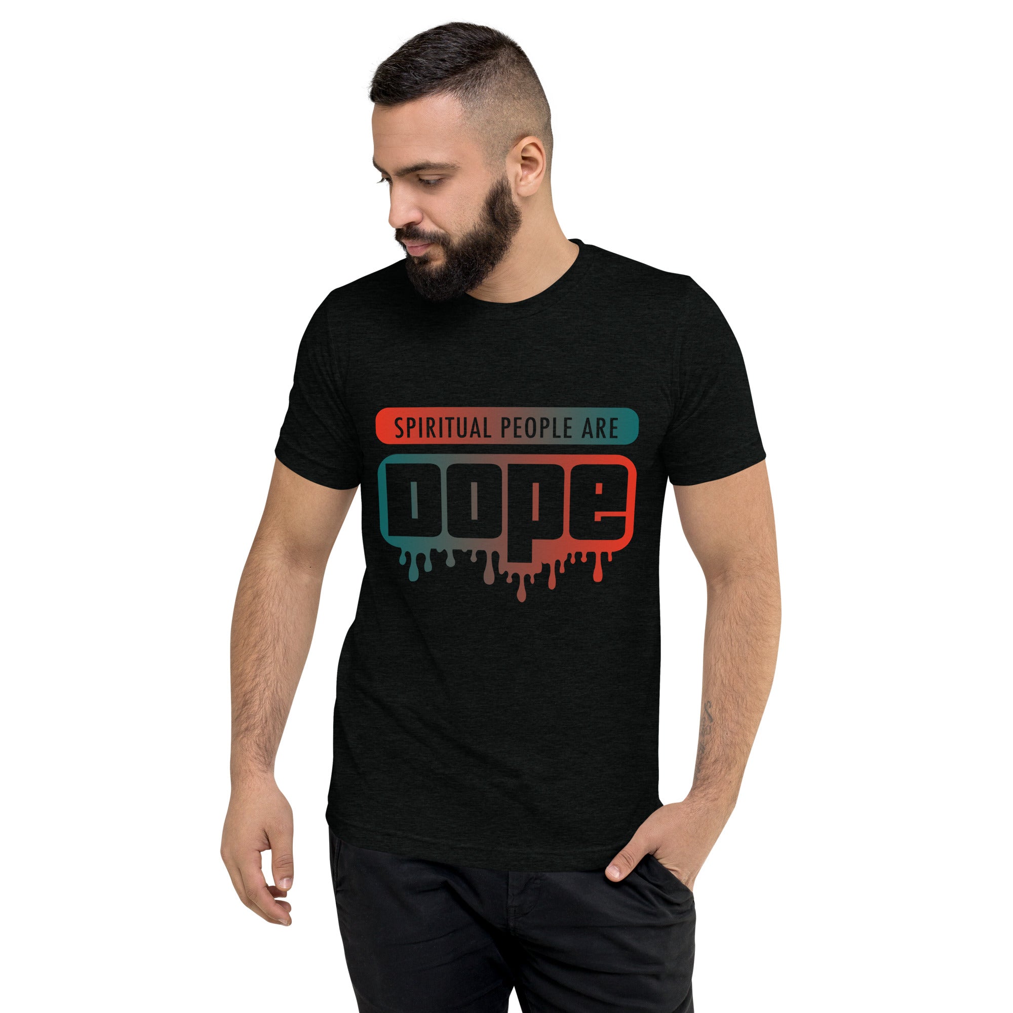 "Spiritual People" Unisex T-Shirt (Gradient) | Orange/Turquoise
