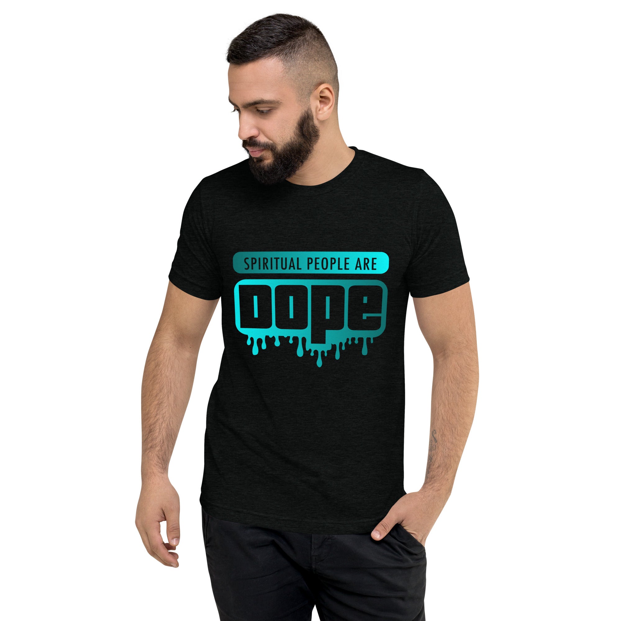 "Spiritual People" Unisex T-Shirt (Gradient) | Cyan/Turquoise