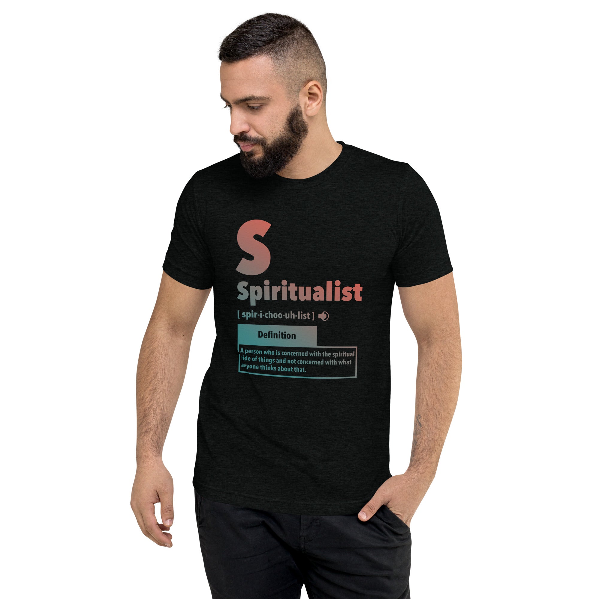 "Spiritualist" Unisex T-Shirt (Gradient) | Peach/Turquoise