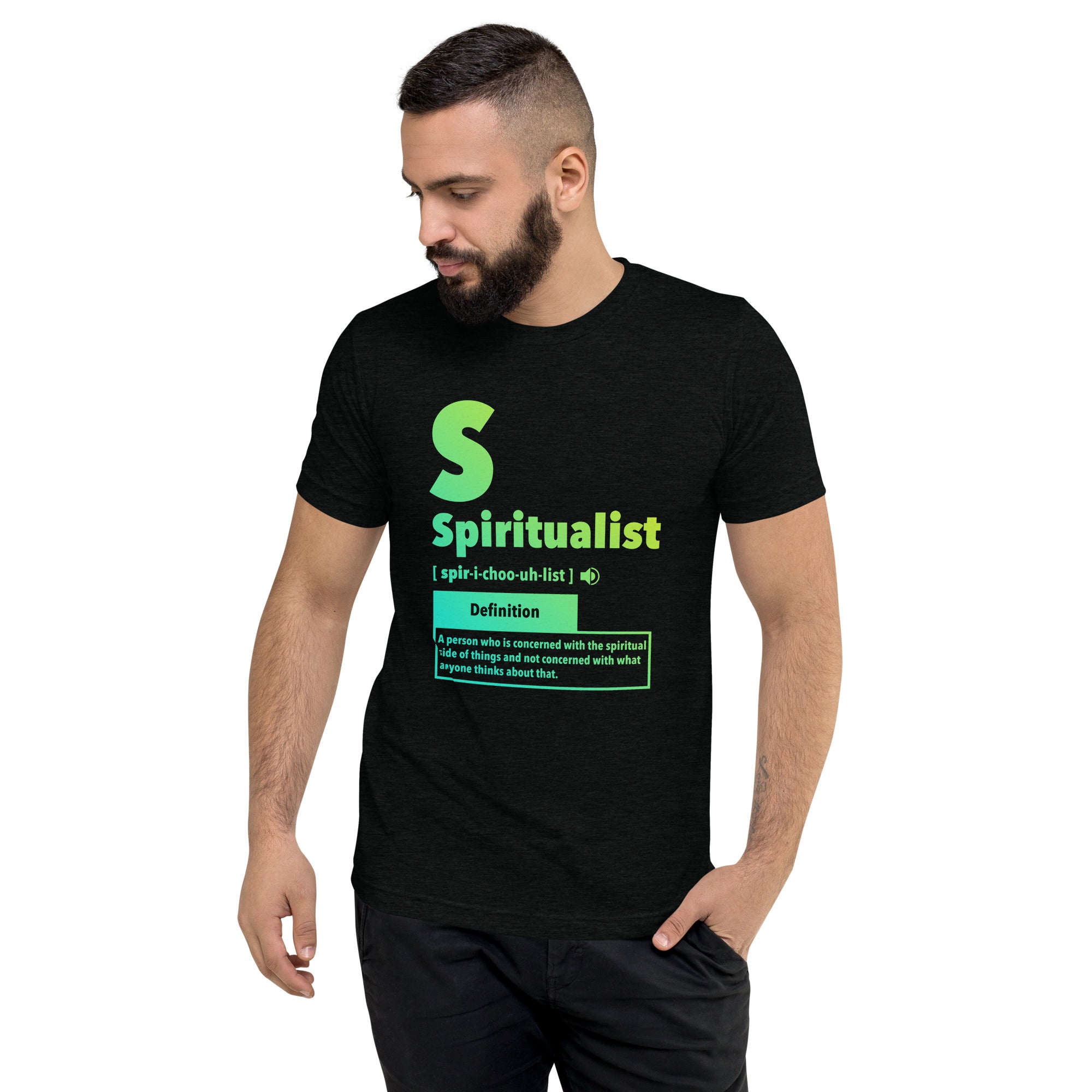 "Spiritualist" Unisex T-Shirt (Gradient) | Cyan/Yellow