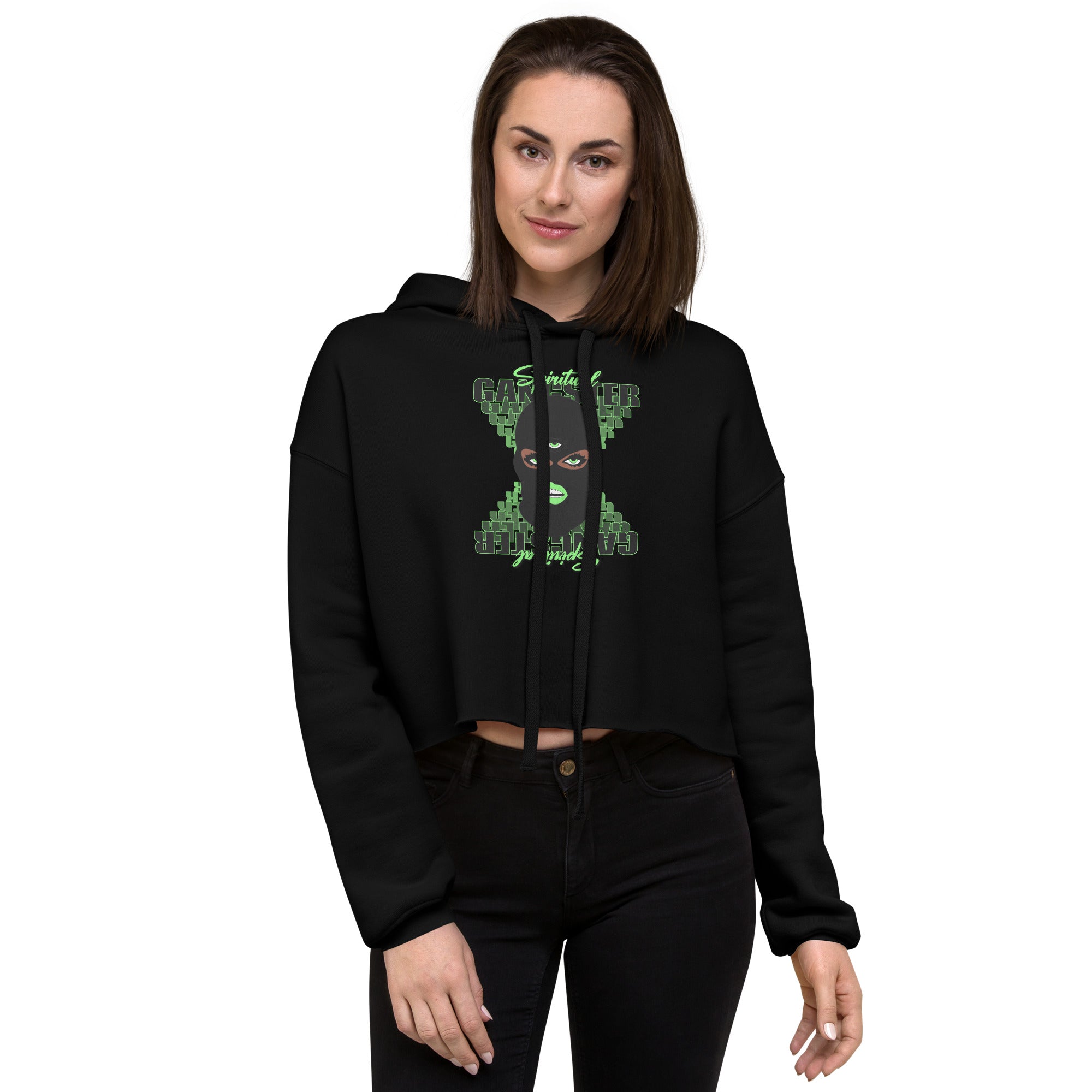 "Spiritual Gang" Crop Hoodie (Cocoa) | Lime