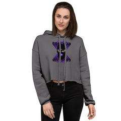 "Spiritual Gang" Crop Hoodie (White) | Purple
