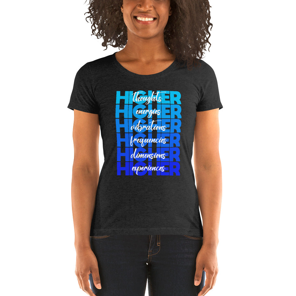 "Higher" Ladies T-Shirt (White) | Blue