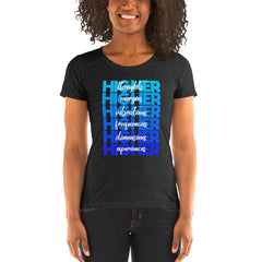 "Higher" Ladies T-Shirt (White) | Blue