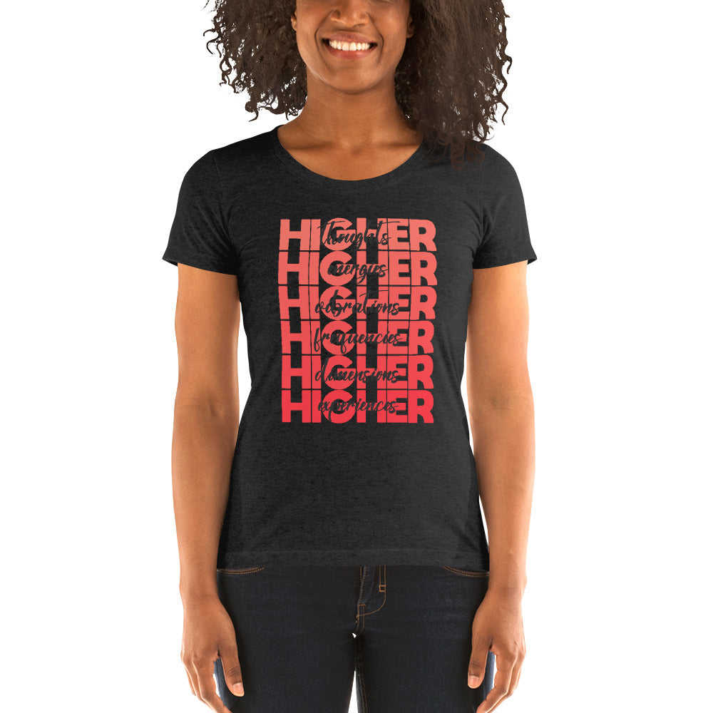 "Higher" Ladies T-Shirt (Black) | Red