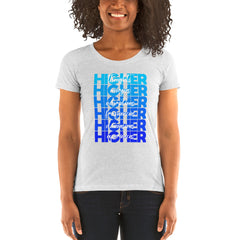 "Higher" Ladies T-Shirt (White) | Blue