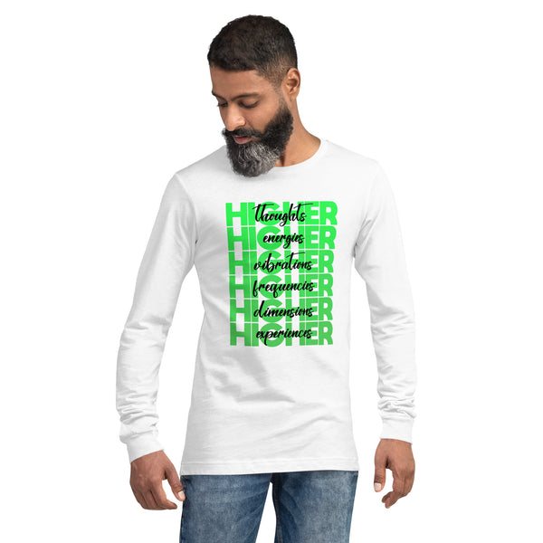 "Higher" Unisex Long Sleeve Tee (Black) | Green