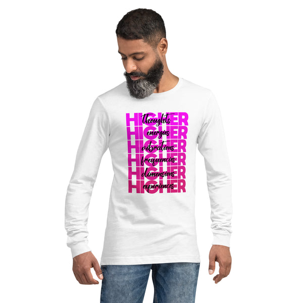 "Higher" Unisex Long Sleeve Tee (Black) | Pink