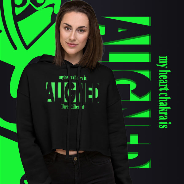 "Aligned" Crop Hoodie (Brag Version) | Heart Chakra