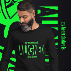 "Aligned" Unisex Long Sleeve Tee (Brag Version) | Heart Chakra