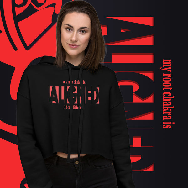 "Aligned" Crop Hoodie (Brag Version) | Root Chakra