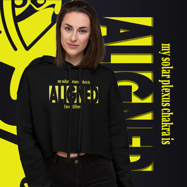 "Aligned" Crop Hoodie (Brag Version) | Solar Plexus Chakra