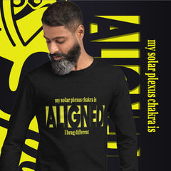 "Aligned" Unisex Long Sleeve Tee (Brag Version) | Solar Plexus Chakra