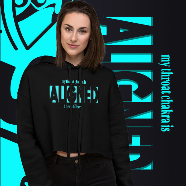 "Aligned" Crop Hoodie (Brag Version) | Throat Chakra