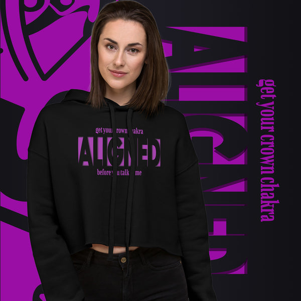 "Aligned" Women’s Crop Hoodie (No Talking Version) | Crown Chakra