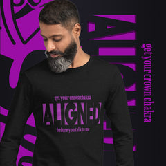 "Aligned" Unisex Long Sleeve Tee (No Talking Version) | Crown Chakra