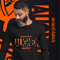 "Aligned" Unisex Long Sleeve Tee (Brag Version) | Sacral Chakra