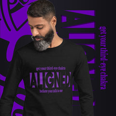 "Aligned" Unisex Long Sleeve Tee (No Talking Version) | Third Eye Chakra