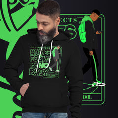 "God Protects Fools" Unisex Hoodie (Man Version) | Green