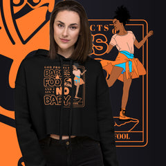 "God Protects Fools" Crop Hoodie (Woman Version) | Orange