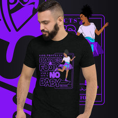 "God Protects Fools" Unisex T-Shirt (Woman Version) | Purple