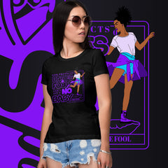 "God Protects Fools" Ladies T-Shirt (Woman Version) | Purple