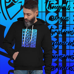 "Higher" Unisex Hoodie (Black) | Blue