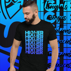 "Higher" Unisex T-Shirt (Black) | Blue