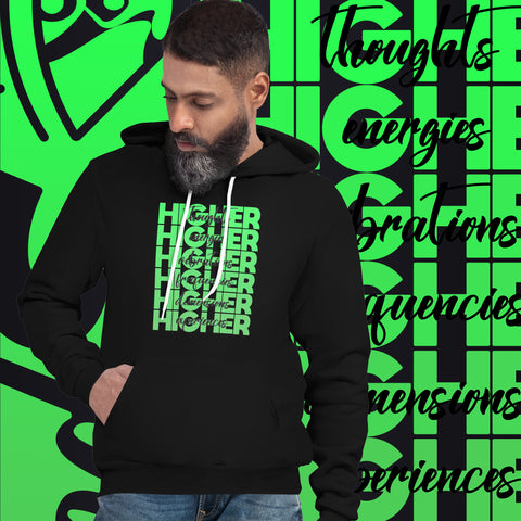 "Higher" Unisex Hoodie (Black) | Green