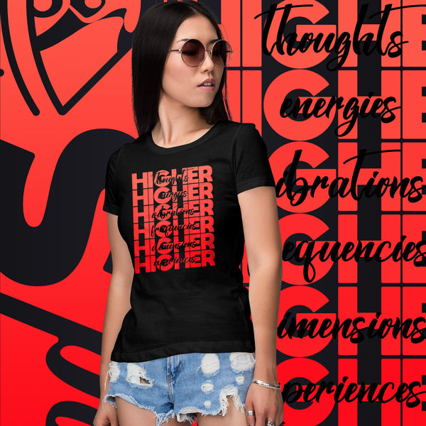 "Higher" Ladies T-Shirt (Black) | Red