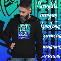 "Higher" Unisex Hoodie (White) | Turquoise/Blue