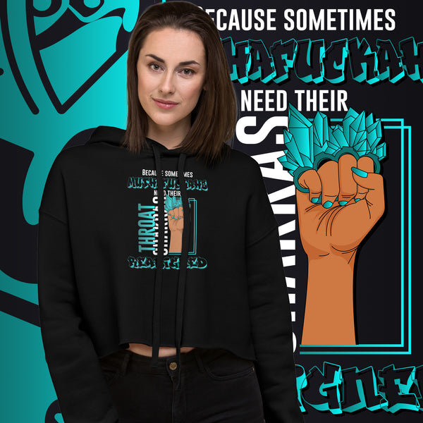 "Re-Aligned" Crop Hoodie | Turquoise/Cyan