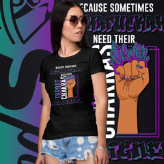 "Re-Aligned" Ladies T-Shirt | Turquoise/Purple