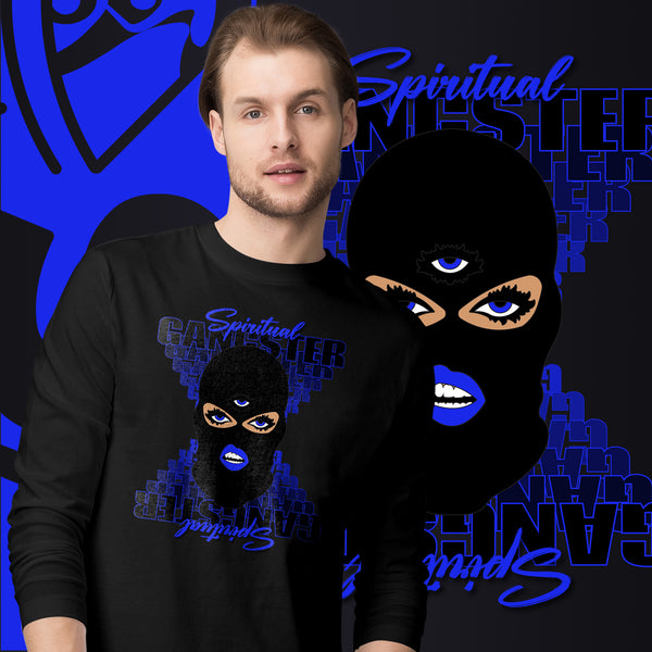 "Spiritual Gang" Unisex Long Sleeve Tee (Beige) | Blue