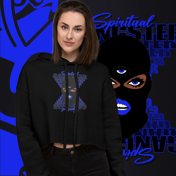 "Spiritual Gang" Crop Hoodie (Cocoa) | Blue