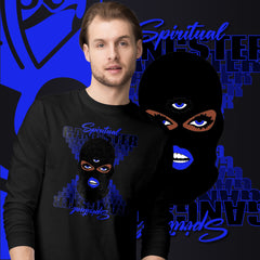 "Spiritual Gang" Unisex Long Sleeve Tee (Cocoa) | Blue