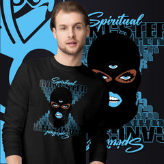 "Spiritual Gang" Unisex Long Sleeve Tee (Cocoa) | Light Blue