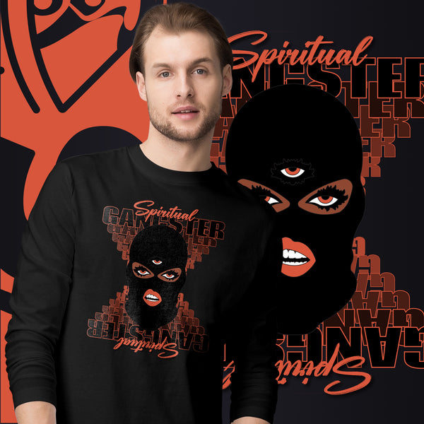 "Spiritual Gang" Unisex Long Sleeve Tee (Cocoa) | Orange