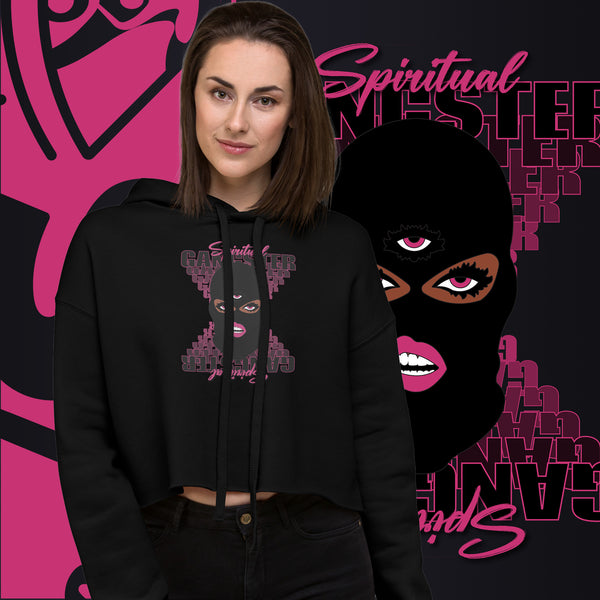 "Spiritual Gang" Crop Hoodie (Cocoa) | Pink